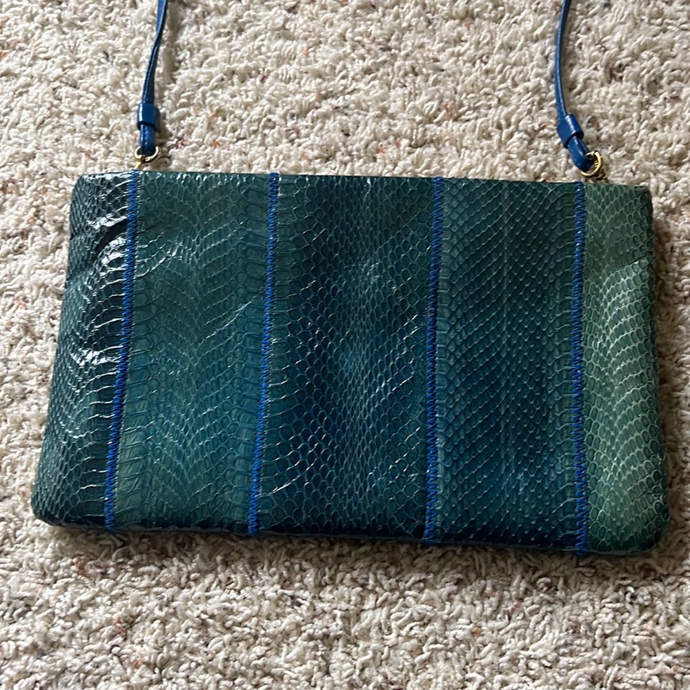 Clemente Vintage Snakeskin Leather clutch bag. Excellent used condition. - Picture 3 of 8